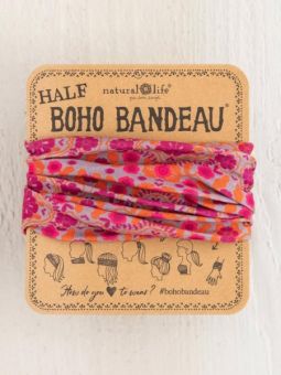 Noi Boho Stirn- und Haarband Half Bandeau - Mustard Floral Medallion 