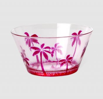 rice Acryl Bowl "Palm Tree" - Pink 