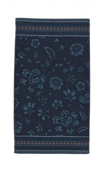 Pip Studio Jasmin Jacquard Handtuch Dark Blue - 55 x 100 cm 