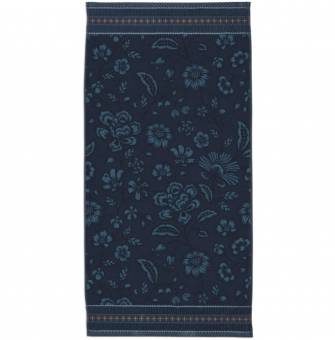 PIP Studio Jasmin Jacquard Badetuch Dark Blue 70 x 140 cm 