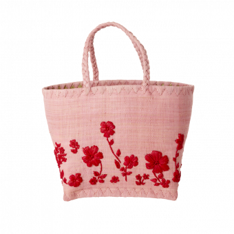 Rice Shopping Bag aus Raffia Blumen Small 