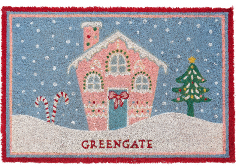 Greengate Christmas Laura Fußmatte Dusty Blue 