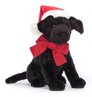 Jellycat Christmas Winter Warmer Pippa Black Labrador 