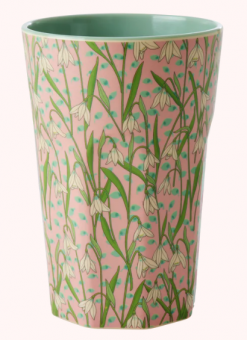 Rice New Snowdrop Print Print Becher Soft Pink Tall 