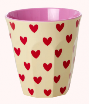 Rice Darling Hearts Print Becher Medium 