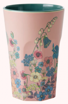 Rice Flower Collage Print Becher Soft Pink Tall 