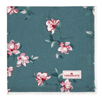 GreenGate Clair Stoffserviette mit Spitze Dusty Green 