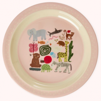 Rice Wildlife Print Kinderteller Pink 