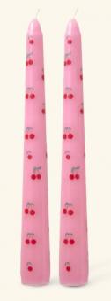 Rice Cherry Love Print Kerze Pink 2er Set 