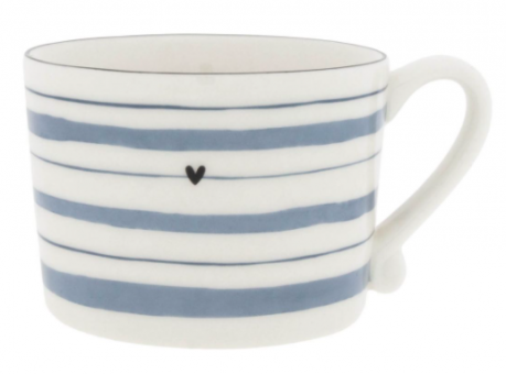 Bastion Collection Tasse Stripes Watercolour White/Blue 