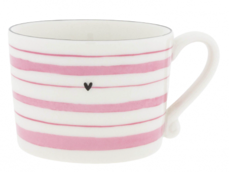 Bastion Collection Tasse Stripes Watercolour White/Rose 