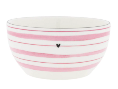 Bastion Collection Schüssel Stripes Watercolour White/Rose 