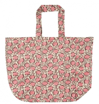 ibLaursen Tasche Wattiert mit Blumenmuster Rosa/Braun/Naturfarben 