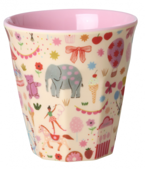 Rice Fun Fair Print Kinderbecher Pink Small 