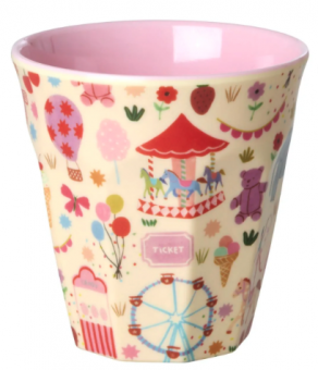 Rice Fun Fair Print Kinderbecher Pink Medium 