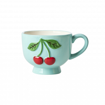 Rice Tasse Embossed Cherries Mint 