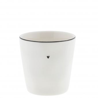 Bastion Collection Becher white natural shape / black Heart 