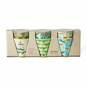 Rice Wildlife Print Becher / Cup Mint 6er Pack Small 