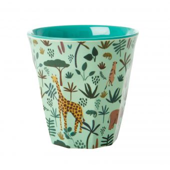 rice Kids Cup All over Jungle Animals print green 