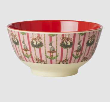 rice Christmas Bowl "Sweet Forest" Print medium 