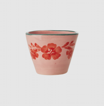 rice Keramik Espresso Cup oval - handpainted flowerwine - pink 