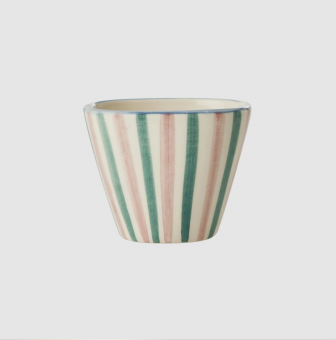 rice Keramik Espresso Cup oval - handpainted stripes 