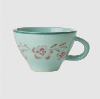 rice KeramikTea Cup - handpainted flowerwine - soft pink 